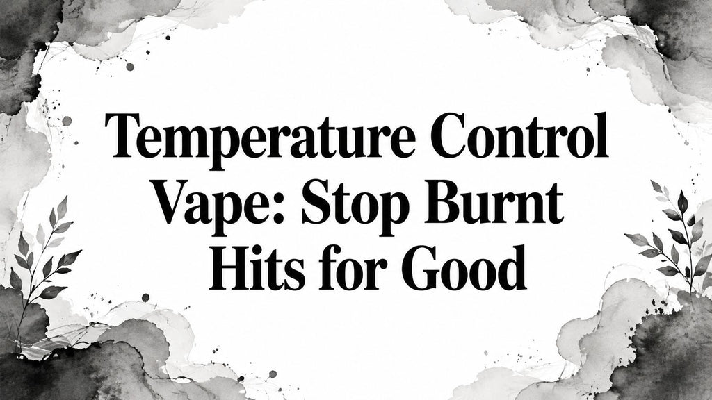 Temperature Control Vape: Stop Burnt Hits for Good