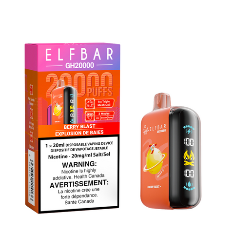 Experience the thrill of vaping with the Elf Bar GH20k Disposable Berry Blast. Enjoy up to 20,000 puffs of delicious flavor. Shop now for the best deals on long-lasting vapes!