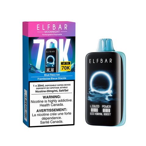 ELF Bar MoonNight 70K Blue Razz Ice - Premium Disposable Vape