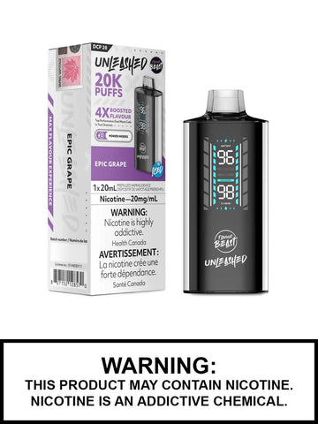 Flavour Beast Unleashed DCP 20K Puff Disposable Epic Grape Iced vape shop vape store wii vape gta york toronto ontario canada best price cheap 1 shop number one shop DISPOSABLE DISPOSABLES salt nic salt Nicotine TFN Herbal Vape dry herb concentrates Shatter Dabs Weed how to how to? sale boxing day black friday Marijuana weed Supreme