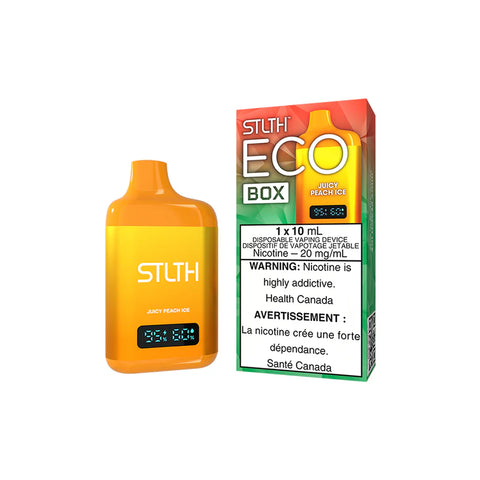 Experience the refreshing taste of Juicy Peach Ice with our STLTH ECO BOX DISPOSABLE. Perfect for on-the-go enjoyment, this disposable vape is eco-friendly and delivers a burst of citrus flavor. Try it now!