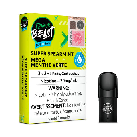 Flavour Beast Pod Pack 20mg 3/pk Stlth -  Super Spearmint Iced  vape shop vape store wii vape gta york toronto ontario canada best price cheap #1  shop number one shop DISPOSABLE DISPOSABLES salt nic salt Nicotine TFN  in toronto Herbal Vape dry herb concentrates  Shatter Dabs Weed dash vapes  Marijuana weed Supreme