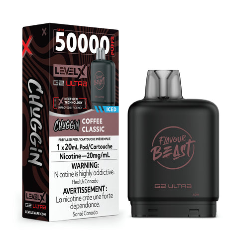 Level X G2 Ultra Flavour Beast Pods - Coffee Classic 50K Puffs Wii Vape