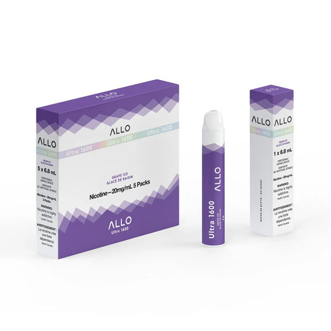Allo Ultra 1600 Disposable - Grape Ice Ice vape shop vape store wii vape gta york toronto ontario canada best price cheap #1  shop number one shop DISPOSABLE DISPOSABLES salt nic salt Nicotine TFN  in toronto Herbal Vape dry herb concentrates  Shatter Dabs Weed dash vapes Marijuana weed