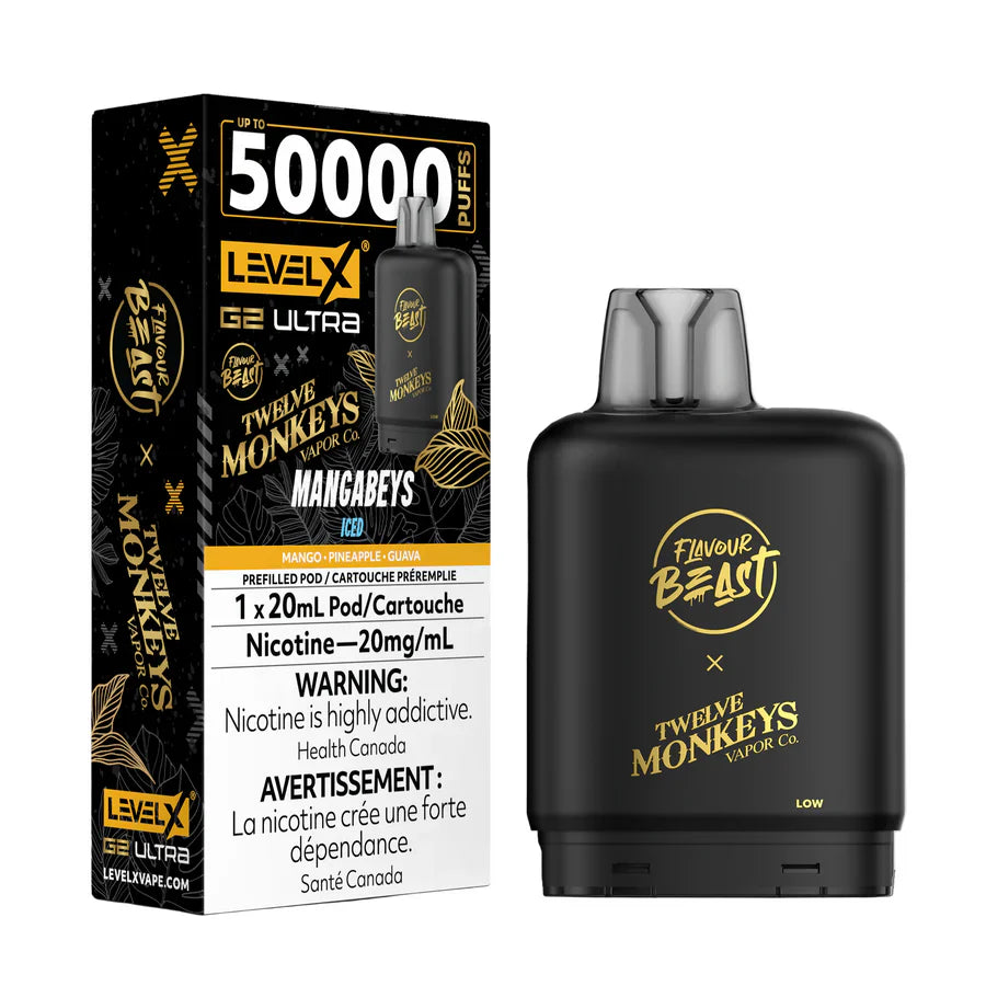 Level X G2 Ultra Flavour Beast Pods: 12 Monkeys Mangabeys Iced Review - 50K Puffs of Tropical Paradise