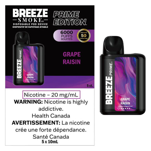 Breeze Prime 6000 - Grape vape shop vape store wii vape gta york toronto ontario canada best price cheap 1  shop number one shop DISPOSABLE DISPOSABLES salt nic salt Nicotine TFN Herbal Vape dry herb concentrates  Shatter Dabs Weed how to how to? sale boxing day black friday  Marijuana weed Supreme
