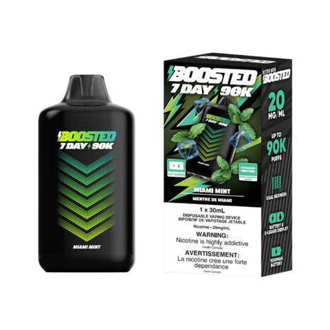 BOOSTED 7DAY 90K MIAMI MINT Disposable Vape 90000 Puffs