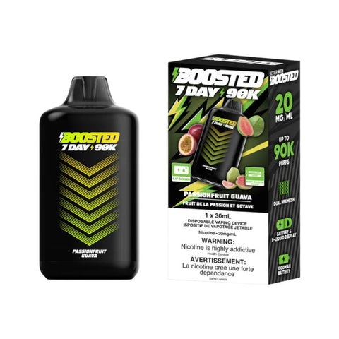 BOOSTED 7DAY 90K PASSIONFRUIT GUAVA Disposable Vape 90000 Puffs