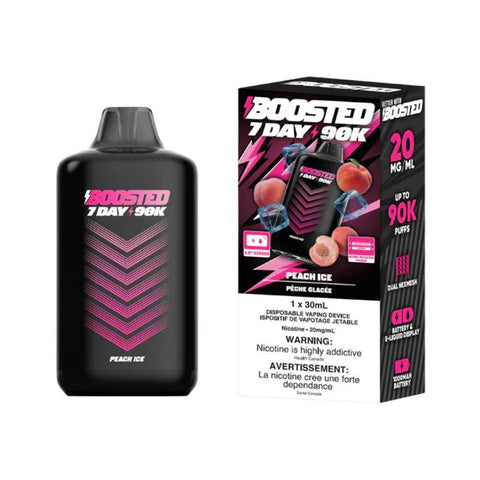 BOOSTED 7DAY 90K PEACH ICE Disposable Vape 90000 Puffs