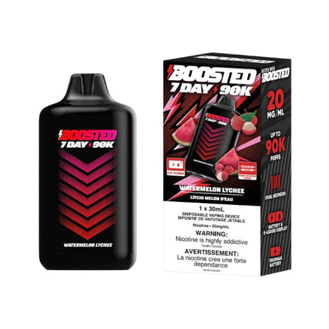 BOOSTED 7DAY 90K Watermelon Lychee Disposable Vape 90000 Puffs