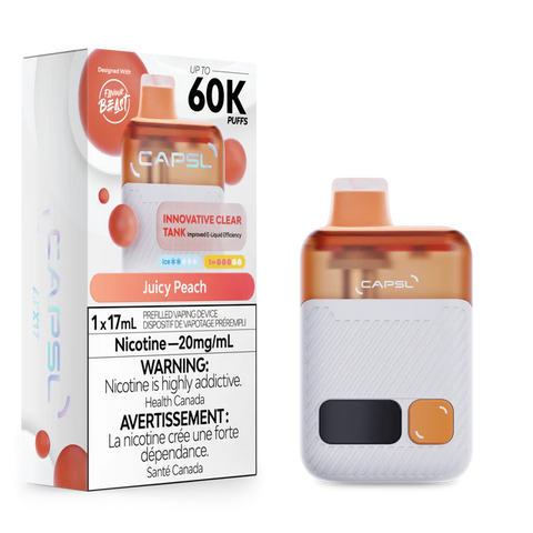 CAPSL AFX17 60K Juicy Peach Disposable Vape Canada