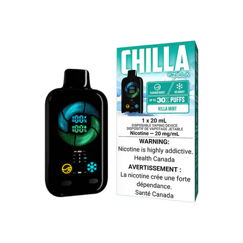 Chilla by Zilla Killa Mint Disposable Vape Premium Mint Flavor