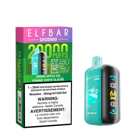 Elf Bar GH20k Disposable Green Apple Ice vape shop vape store wii vape gta york toronto ontario canada best price cheap 1  shop number one shop DISPOSABLE DISPOSABLES salt nic salt Nicotine TFN Herbal Vape dry herb concentrates  Shatter Dabs Weed how to how to? sale boxing day black friday  Marijuana weed Supreme