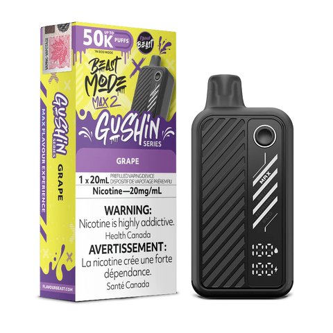 Flavour Beast Beast Mode Max 2 Grape Disposable Vape - Gushin Series Wii Vape