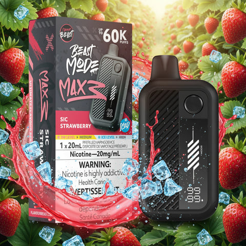 Flavour Beast Beastmode Max 3 Disposable Sic Strawberry Iced - Wii Vape