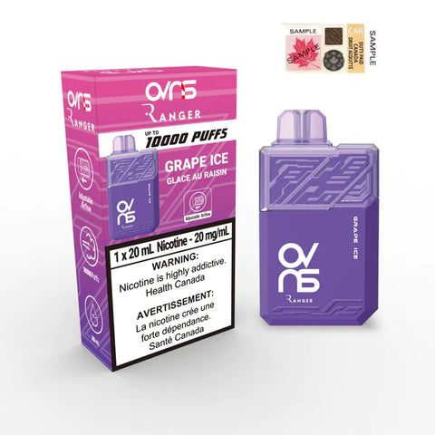 OVNS Ranger Disposable 10000 Puff - Grape Ice vape shop vape store wii vape gta york toronto ontario canada best price cheap 1  shop number one shop DISPOSABLE DISPOSABLES salt nic salt Nicotine TFN Herbal Vape dry herb concentrates  Shatter Dabs Weed dash vapes how to how to? sale boxing day black friday  Marijuana weed Supreme