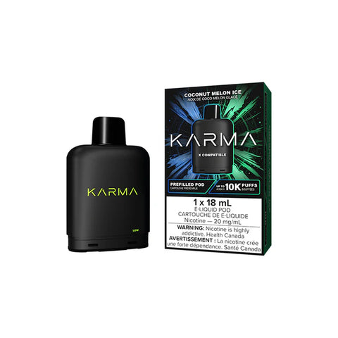 KARMA POD PACK Level X Compatible - COCONUT MELON ICE vape shop vape store wii vape gta york toronto ontario canada best price cheap 1  shop number one shop DISPOSABLE DISPOSABLES salt nic salt Nicotine TFN Herbal Vape dry herb concentrates  Shatter Dabs Weed how to how to? sale boxing day black friday  Marijuana weed Supreme