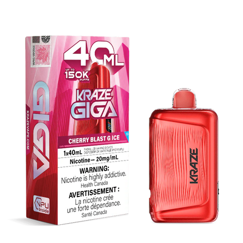 Kraze Giga 150K Cherry Blast G Ice Disposable 20mg Wii Vape