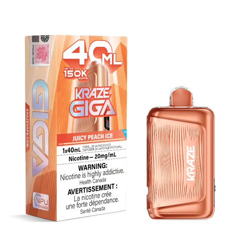 Kraze Giga 150k Juicy Peach Ice Disposable 20mg Wii Vape