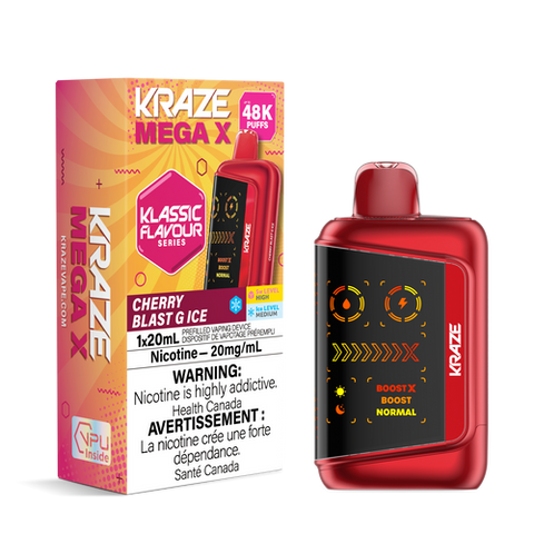 Kraze Mega X Cherry Blast G Ice Disposable Vape - Wii Vape