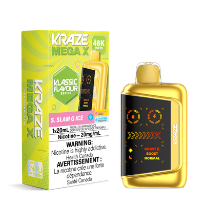 Kraze Mega X Sour Slam G Ice 20mg - Classic Series Disposable Vape