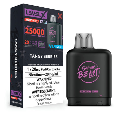 Level X Flavour Beast Boost Pod Tangy Berries 20mL Wii Vape