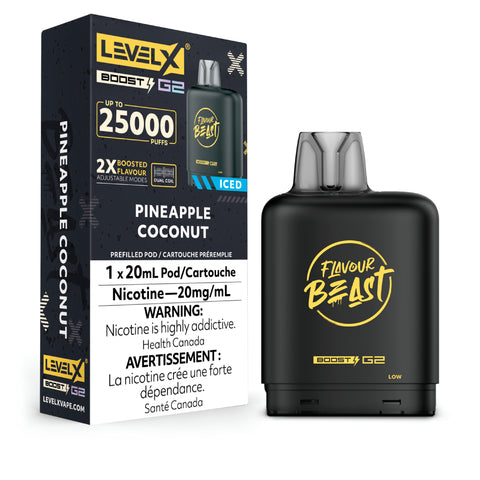 Level X Flavour Beast Pineapple Coconut Pod 20mL Wii Vape
