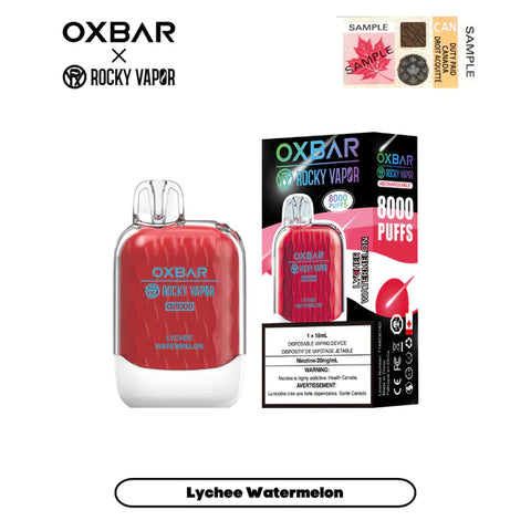 ROCKY VAPOR OXBAR G-8000 - LYCHEE WATERMELON vape shop vape store wii vape gta york toronto ontario canada best price cheap 1  shop number one shop DISPOSABLE DISPOSABLES salt nic salt Nicotine TFN Herbal Vape dry herb concentrates  Shatter Dabs Weed dash vapes how to how to? sale boxing day black friday  Marijuana weed Supreme
