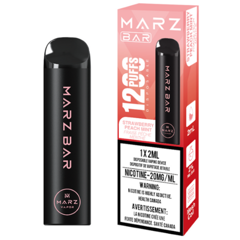 Marz Bar 1200 Disposable Strawberry Peach Mint 0mg Wii Vape
