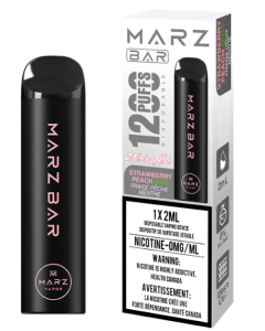 Marz Bar 1200 Disposable Strawberry Peach Mint 0mg Wii Vape