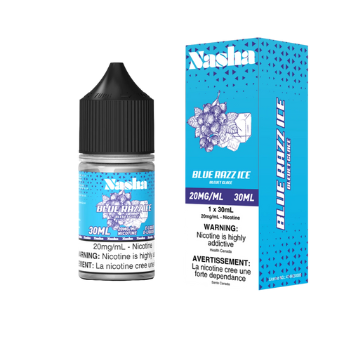 Nasha Blue Razz Ice Salt Nic 30ml Sweet Berry Vape with Menthol