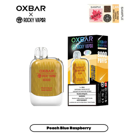 ROCKY VAPOR OXBAR G-8000 - PEACH BLUE RASPBERRY vape shop vape store wii vape gta york toronto ontario canada best price cheap 1  shop number one shop DISPOSABLE DISPOSABLES salt nic salt Nicotine TFN Herbal Vape dry herb concentrates  Shatter Dabs Weed dash vapes how to how to? sale boxing day black friday  Marijuana weed Supreme