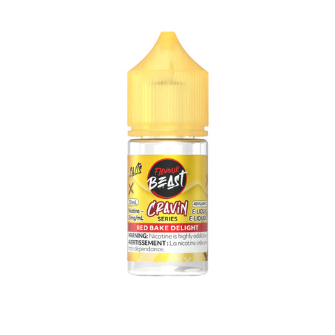 Red Bake Delight Salt Nic E-Liquid Red Velvet Cake Vape Juice Flavour Beast 30ml