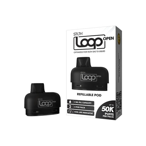 Premium STLTH LOOP OPEN replacement pods for refillable vaping. Compatible with STLTH LOOP devices. High-quality, durable pods available at Wii Vape Canada.