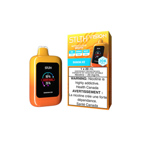STLTH VISION DISPOSABLE 20K - BANANA ICE vape shop vape store wii vape gta york toronto ontario canada best price cheap 1  shop number one shop DISPOSABLE DISPOSABLES salt nic salt Nicotine TFN Herbal Vape dry herb concentrates  Shatter Dabs Weed how to how to? sale boxing day black friday  Marijuana weed Supreme