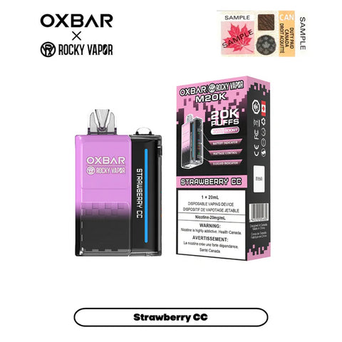 ROCKY VAPOR OXBAR 20K - STRAWBERRY CC vape shop vape store wii vape gta york toronto ontario canada best price cheap 1  shop number one shop DISPOSABLE DISPOSABLES salt nic salt Nicotine TFN Herbal Vape dry herb concentrates  Shatter Dabs Weed how to how to? sale boxing day black friday  Marijuana weed Supreme