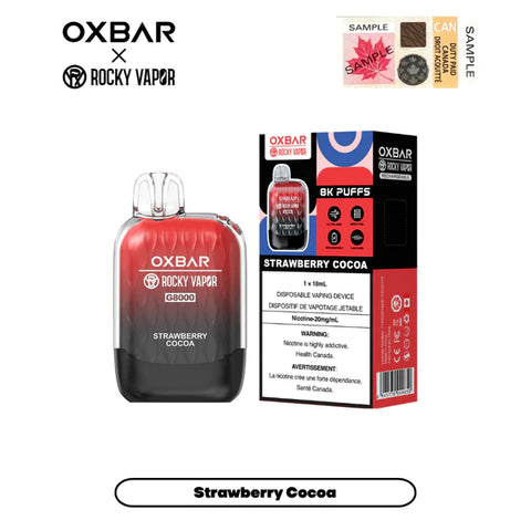 ROCKY VAPOR OXBAR G-8000 - STRAWBERRY COCOA vape shop vape store wii vape gta york toronto ontario canada best price cheap 1  shop number one shop DISPOSABLE DISPOSABLES salt nic salt Nicotine TFN Herbal Vape dry herb concentrates  Shatter Dabs Weed dash vapes how to how to? sale boxing day black friday  Marijuana weed Supreme