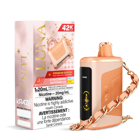 Experience the refreshing flavors of Strazzberry Watermelon with our disposable vape from Kraze. Get the best price in Canada for this premium product. Shop now!