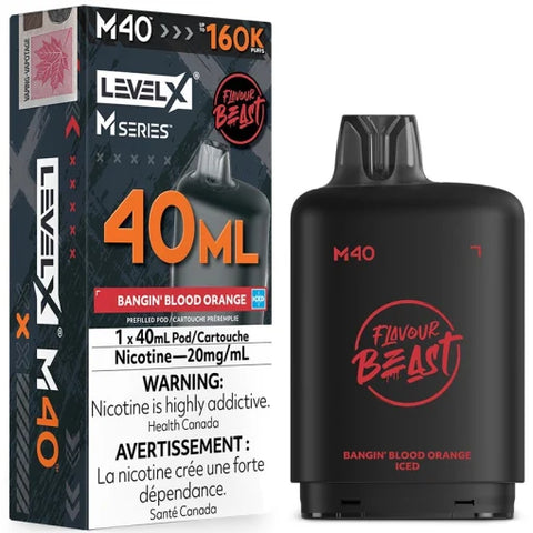 Flavour Beast Level X M Series Pods 40ml - Ragin' Razz Mango Iced 20mg