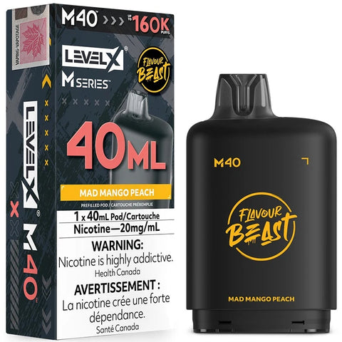 Flavour Beast Level X M Series Pods 40ml - Mad Mango Peach 20mg