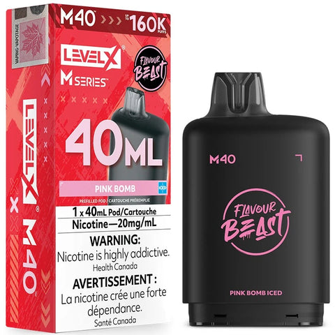 Flavour Beast Level X M Series Pods 40ml - Pink Bomb Iced 20mg