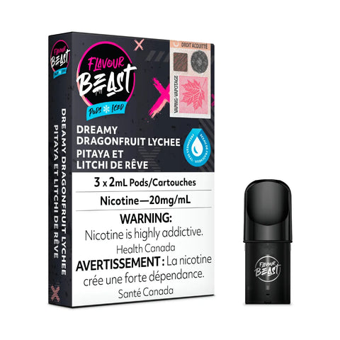 Flavour Beast Pod Pack 20mg 3/pk Stlth - Dreamy Dragonfruit Lychee Iced Iced vape shop vape store wii vape gta york toronto ontario canada best price cheap #1  shop number one shop DISPOSABLE DISPOSABLES salt nic salt Nicotine TFN  in toronto Herbal Vape dry herb concentrates  Shatter Dabs Weed dash vapes  Marijuana weed Supreme
