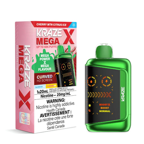 Kraze Mega X Cherry MTN Citrus Ice Premium Disposable Vape Wii Vape