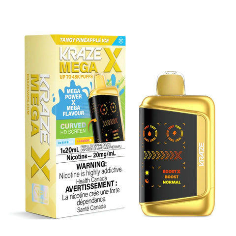 Kraze Mega X Tangy Pineapple Ice Premium Disposable Vape