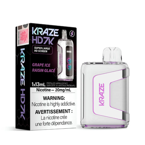 Kraze HD 7000 Disposable - Grape Ice vape shop vape store wii vape gta york toronto ontario canada best price cheap 1  shop number one shop DISPOSABLE DISPOSABLES salt nic salt Nicotine TFN Herbal Vape dry herb concentrates  Shatter Dabs Weed dash vapes how to how to? sale boxing day black friday  Marijuana weed Supreme