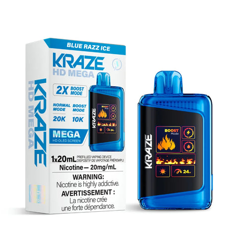 Kraze HD Mega - Blue Razz Ice vape shop vape store wii vape gta york toronto ontario canada best price cheap 1  shop number one shop DISPOSABLE DISPOSABLES salt nic salt Nicotine TFN Herbal Vape dry herb concentrates  Shatter Dabs Weed how to how to? sale boxing day black friday  Marijuana weed Supreme