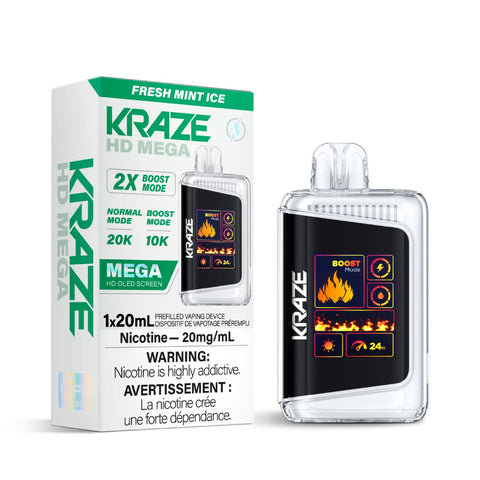 Kraze HD Mega - Fresh Mint Ice vape shop vape store wii vape gta york toronto ontario canada best price cheap 1  shop number one shop DISPOSABLE DISPOSABLES salt nic salt Nicotine TFN Herbal Vape dry herb concentrates  Shatter Dabs Weed how to how to? sale boxing day black friday  Marijuana weed Supreme