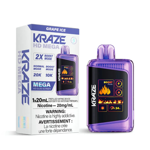Kraze HD Mega - Grape Ice vape shop vape store wii vape gta york toronto ontario canada best price cheap 1  shop number one shop DISPOSABLE DISPOSABLES salt nic salt Nicotine TFN Herbal Vape dry herb concentrates  Shatter Dabs Weed how to how to? sale boxing day black friday  Marijuana weed Supreme