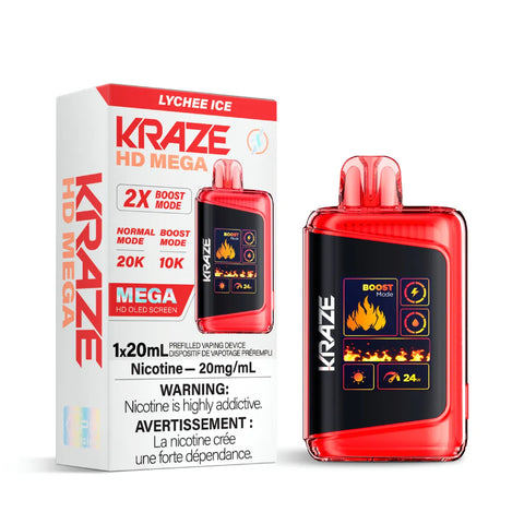 Kraze HD Mega - Lychee Ice vape shop vape store wii vape gta york toronto ontario canada best price cheap 1  shop number one shop DISPOSABLE DISPOSABLES salt nic salt Nicotine TFN Herbal Vape dry herb concentrates  Shatter Dabs Weed how to how to? sale boxing day black friday  Marijuana weed Supreme