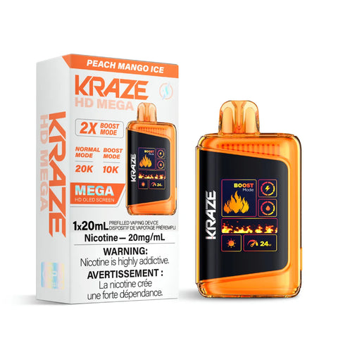Kraze HD Mega - Peach Mango Ice vape shop vape store wii vape gta york toronto ontario canada best price cheap 1  shop number one shop DISPOSABLE DISPOSABLES salt nic salt Nicotine TFN Herbal Vape dry herb concentrates  Shatter Dabs Weed how to how to? sale boxing day black friday  Marijuana weed Supreme